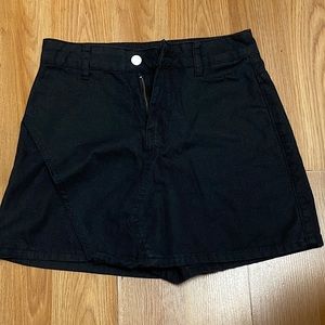 High waisted denim skort